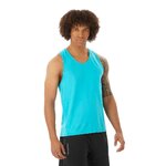 Débardeur running trail homme Salomon SENSE AERO SINGLET M Bleu paon Gris 2