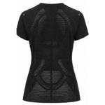 Tee-shirt running à manches courtes ultra respirant femme Asics METARUN TOP Noir Blanc (2)