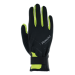 Gants polyvalents outdoor unisexe Roeckl Lillby Noir Jaune fluo (1)
