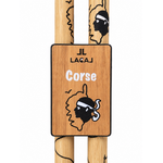 Bâtons randonnée télescopiques unisexe Lacal Nature Stick 135 CORSICA Bois Noir Bleu Orange (4)