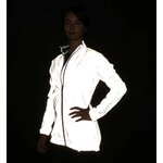 Coupe-vent running réfléchissant zippé femme Higher State Blanc Noir (5)
