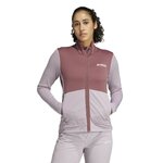 Haut de sport technique zippé femme Adidas W MT LT FL JA Figue Bordeaux Blanc 3