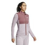 Haut de sport technique zippé femme Adidas W MT LT FL JA Figue Bordeaux Blanc 4