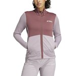 Haut de sport technique zippé femme Adidas W MT LT FL JA Figue Bordeaux Blanc 5