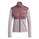 Haut de sport technique zippé femme Adidas W MT LT FL JA Figue Bordeaux Blanc