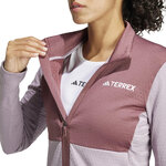 Haut de sport technique zippé femme Adidas W MT LT FL JA Figue Bordeaux Blanc 8