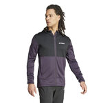 Haut de sport technique à capuche zippé homme Adidas XPR LT FL H J Noir Aubergine Blanc 5