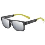Lunettes de soleil sport verres polarisants unisexe MA Lunette TR7521 Noir gris argent jaune 1