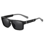 Lunettes de soleil sport verres polarisants unisexe MA Lunette TR7521 Noir gris fumé 1
