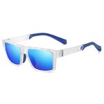 Lunettes de soleil sport verres polarisants unisexe MA Lunette TR7521 transparent Bleu 1