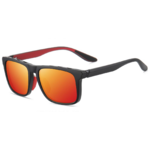 Lunettes de soleil sport verres polarisants unisexe MA Lunette TR7526 Noir Rouge 1