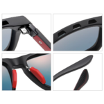Lunettes de soleil sport verres polarisants unisexe MA Lunette TR7526 Noir Gris argenté 2