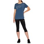 Collant 3-4 (corsaire) femme Asics SPORT RUN KNEE TIGHT Noir Blanc 6