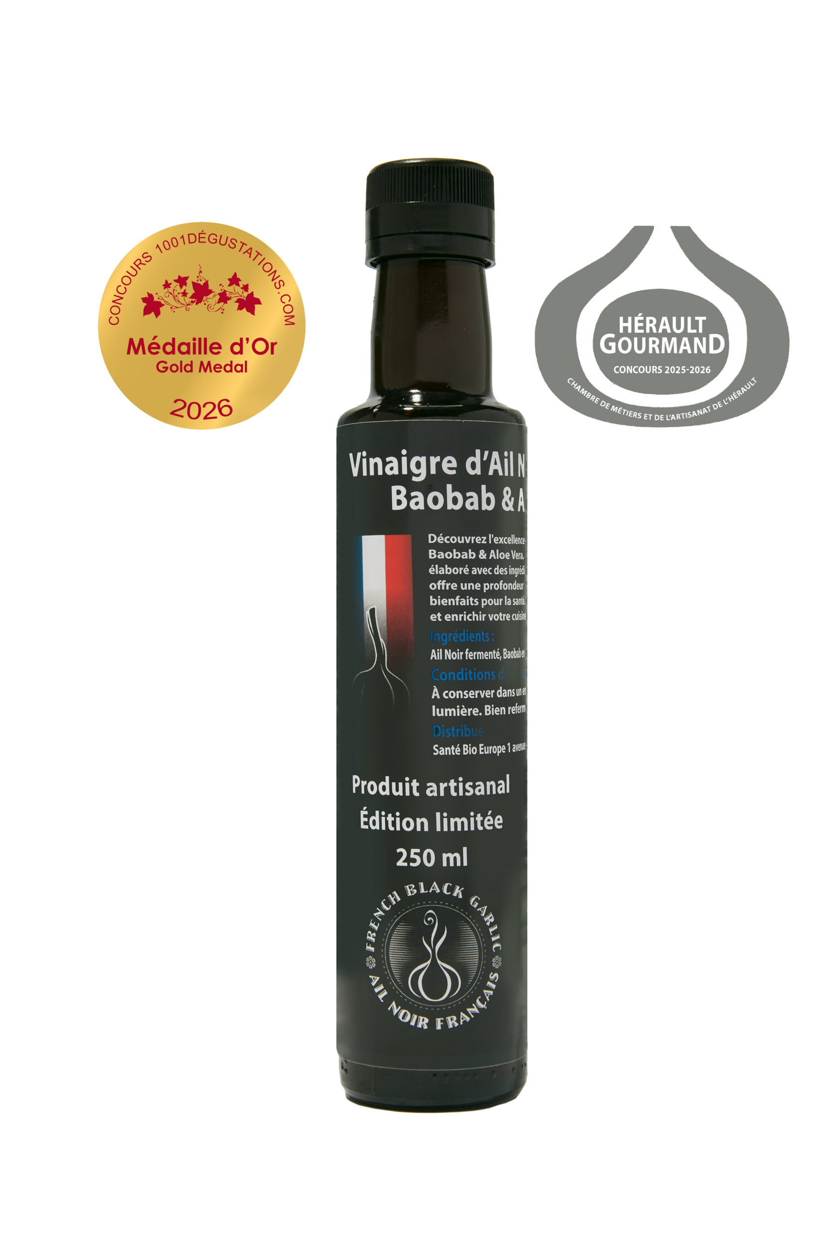 VINAIGRE D AIL noir médaille transparent