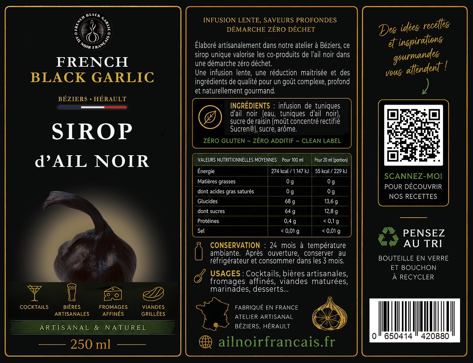 etiquette sirop dail noir RVB