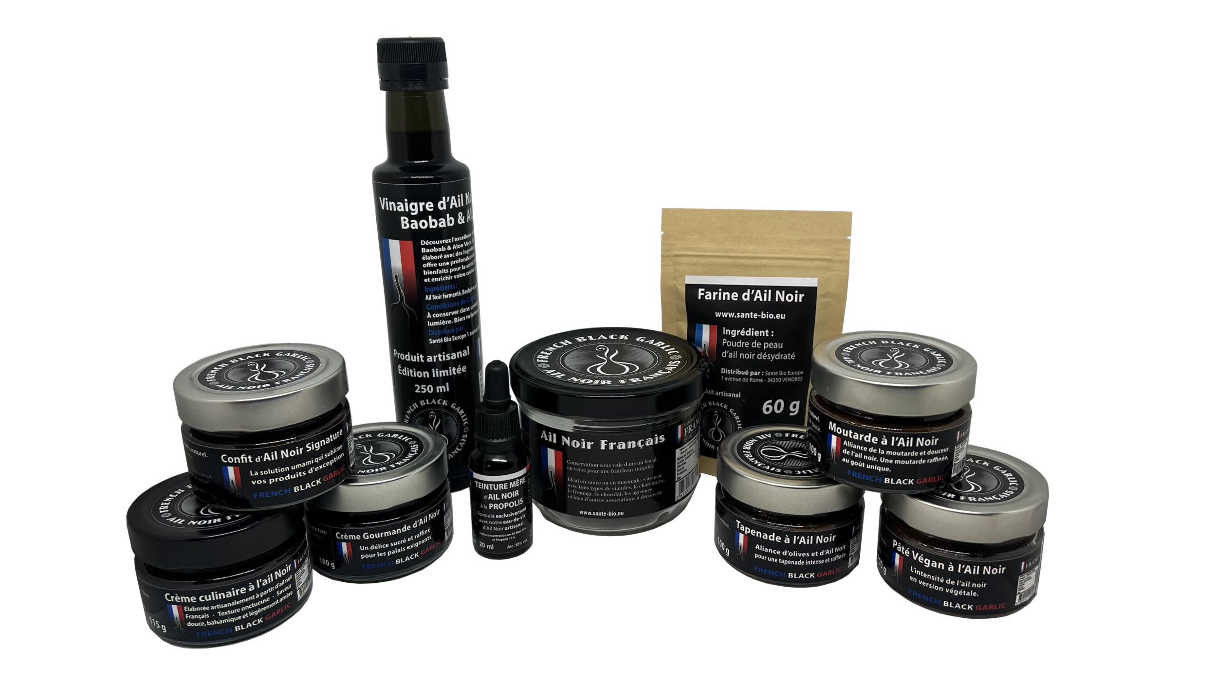 10 produits ail noir french black garlic png