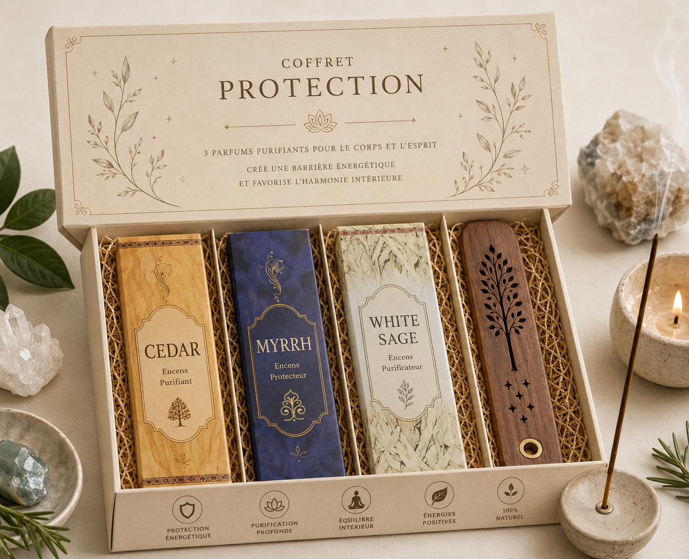coffret encens protection