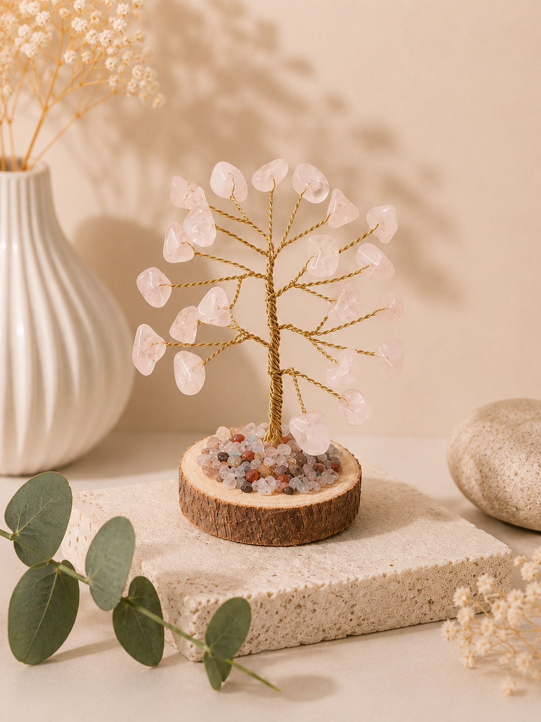 arbre de vie quartz rose