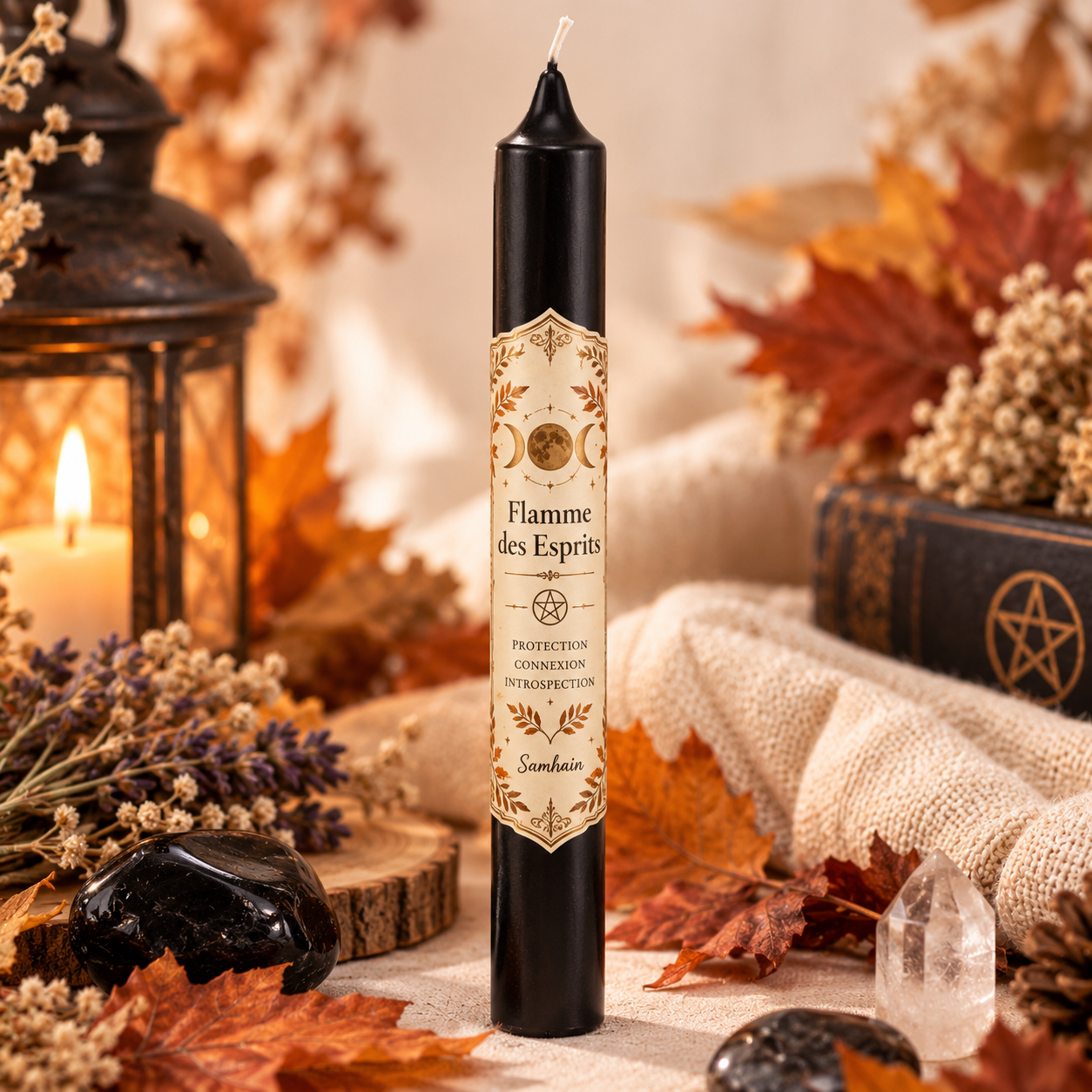 bougie noire flamme des esprits