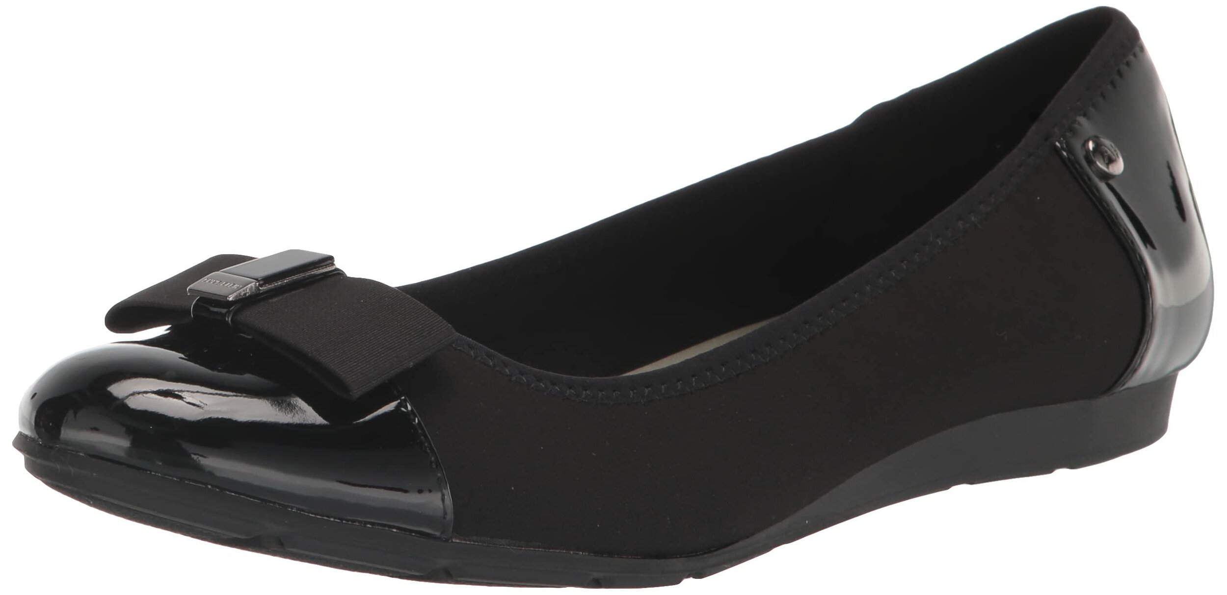 Anne Klein Womens Alive Patent Ballet Flats 8 Black