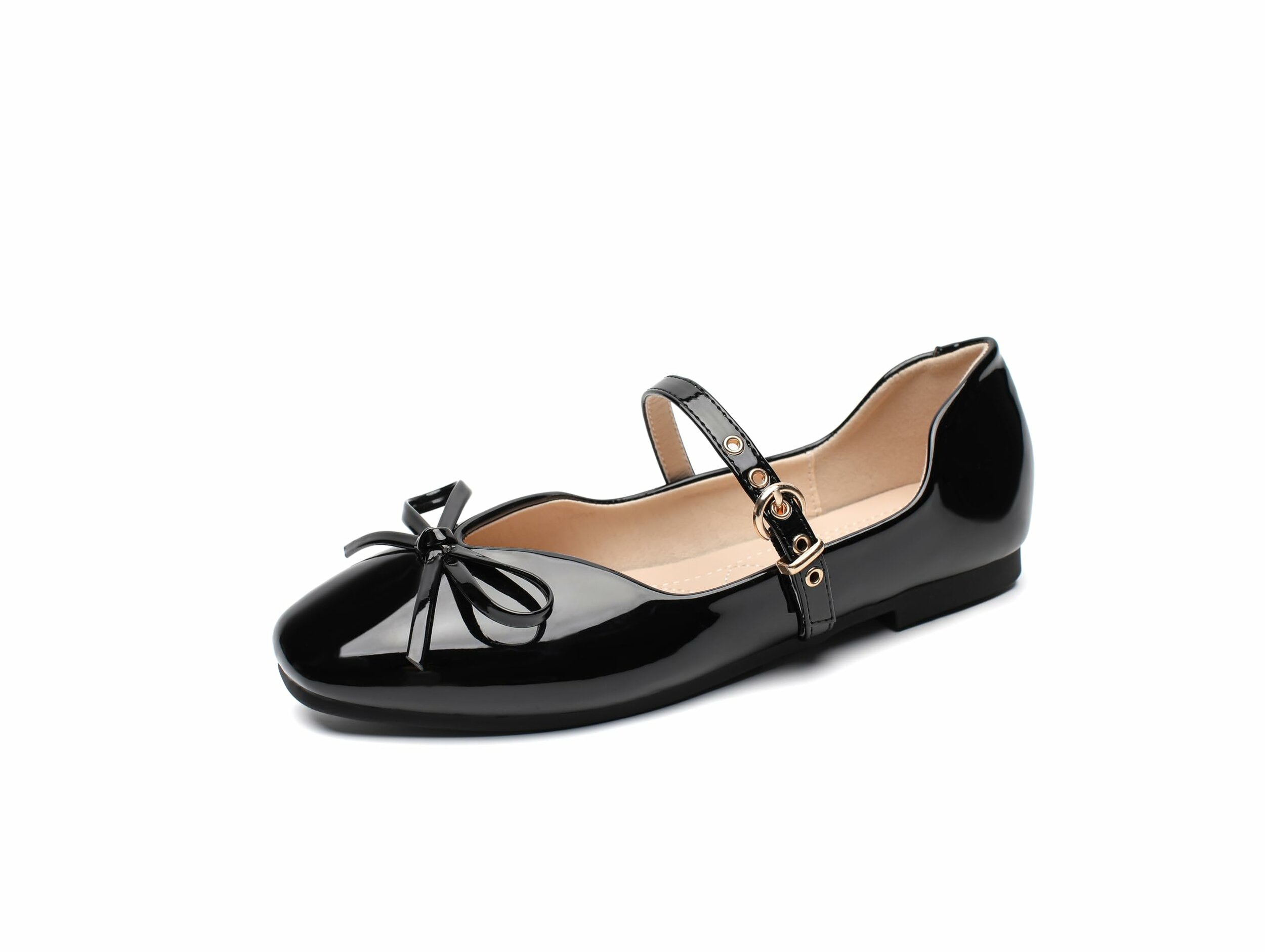 Mary Jane Shoes Women Ballet Flats Shoes for Women Bow Slip on Comfortable Dressy Adjustable Strap for Work Office Business C
