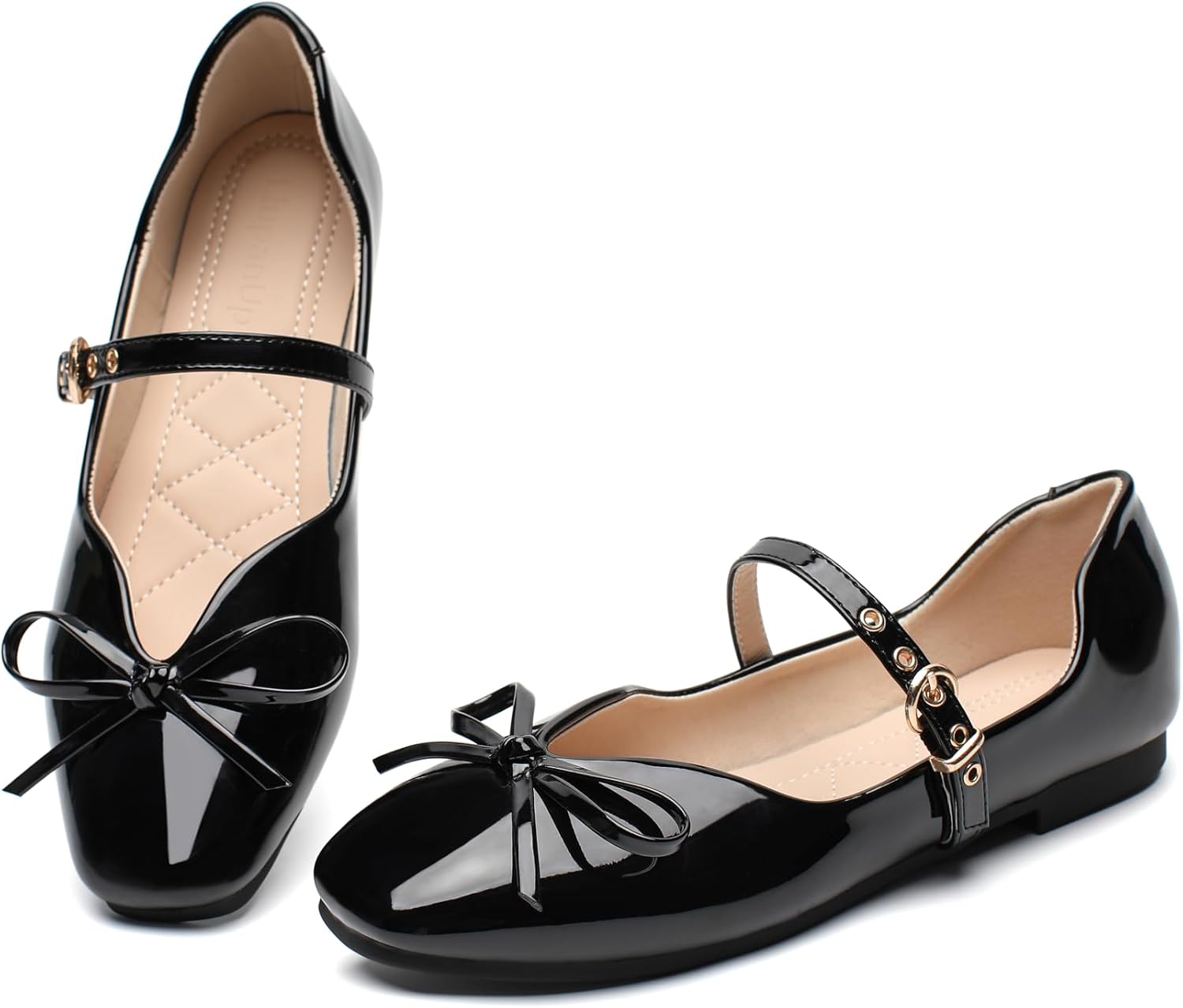 Mary Jane Shoes Women Ballet Flats Shoes for Women Bow Slip on Comfortable Dressy Adjustable Strap for Work Office Business 5