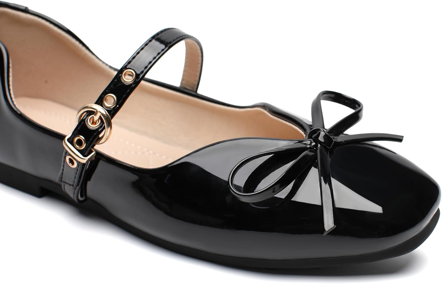 Mary Jane Shoes Women Ballet Flats Shoes for Women Bow Slip on Comfortable Dressy Adjustable Strap for Work Office Business 6