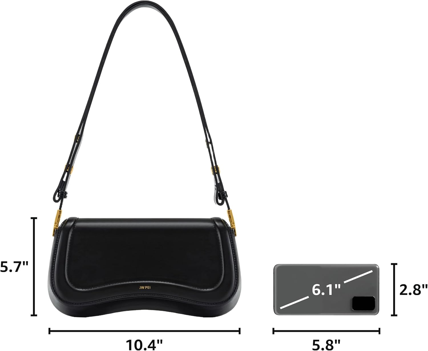 JW PEI Womens Joy Shoulder Bag (Black, Small) 3