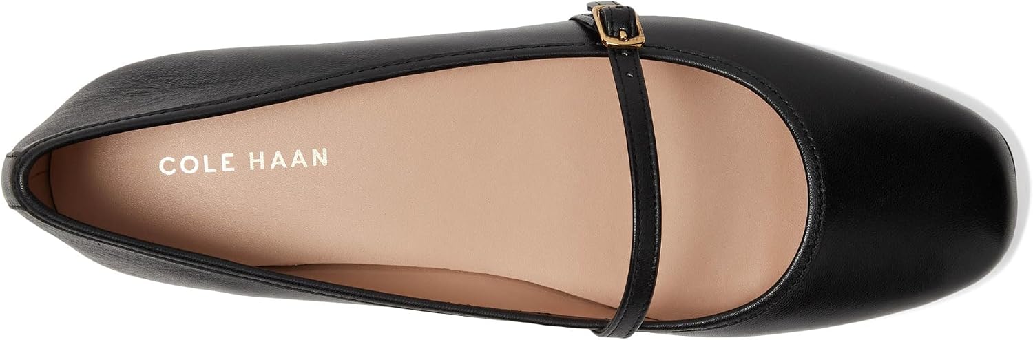 Cole Haan Womens Yelena Mary Jane Ballet Flat 9 Black Leather 2