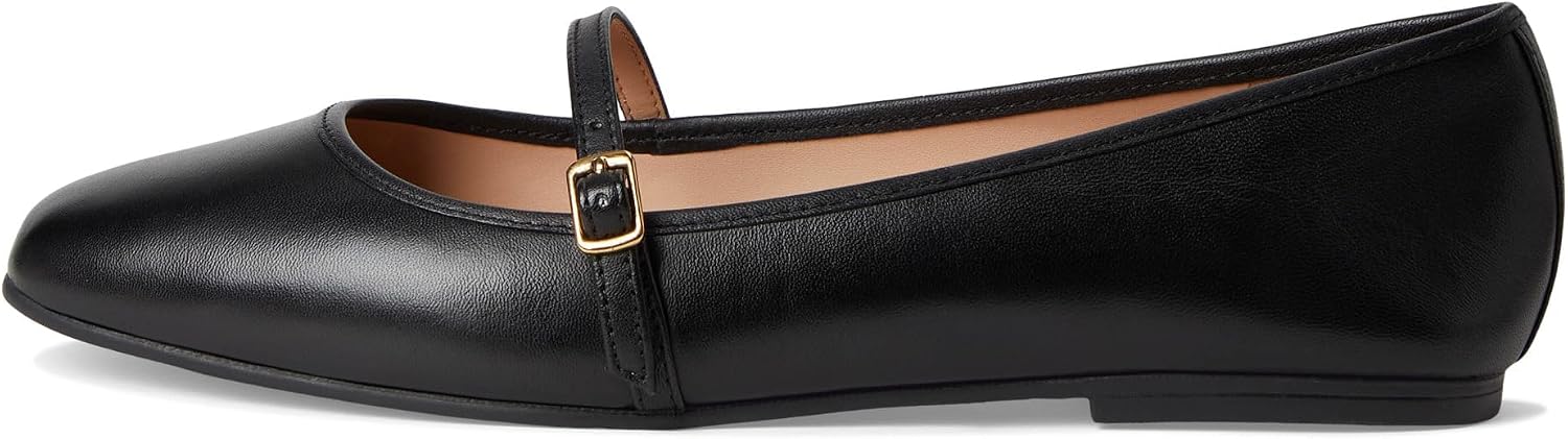 Cole Haan Womens Yelena Mary Jane Ballet Flat 9 Black Leather 4