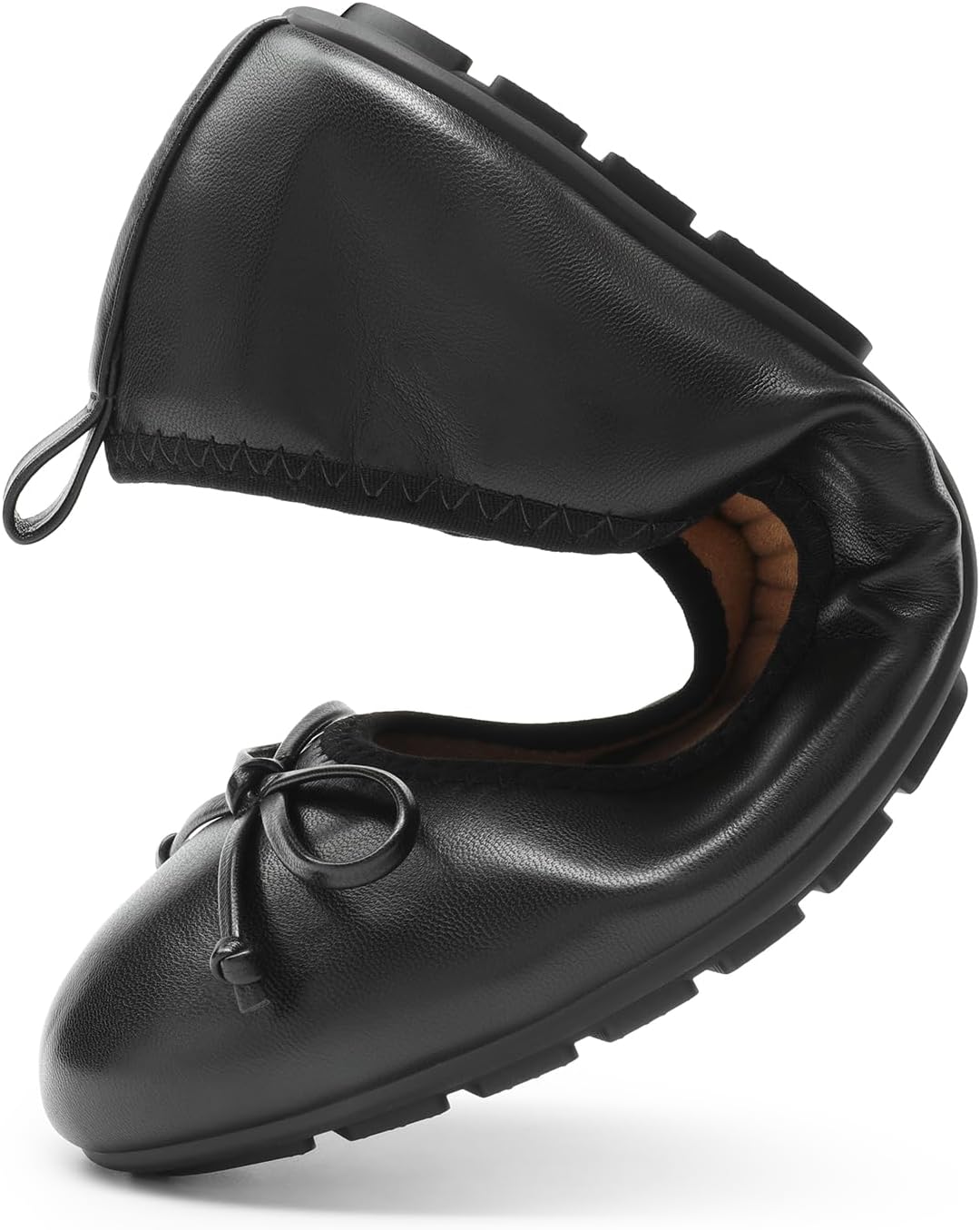 DREAM PAIRS Womens Foldable Bowknot Ballet Flats 9 Black 8