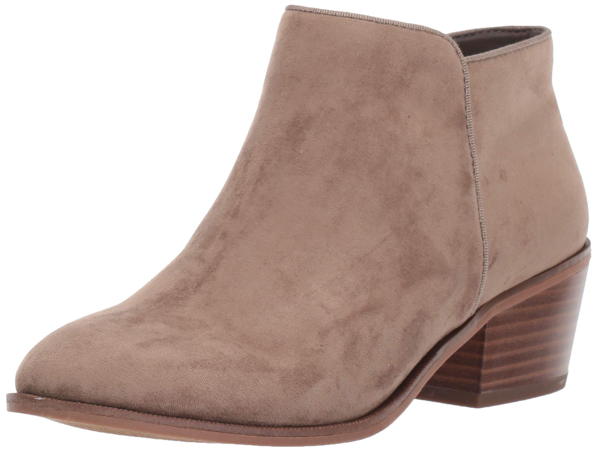 Amazon Essentials Womens Low Heel Ankle Boots with Side Zipper, Stacked Block Heel 9.5 Taupe
