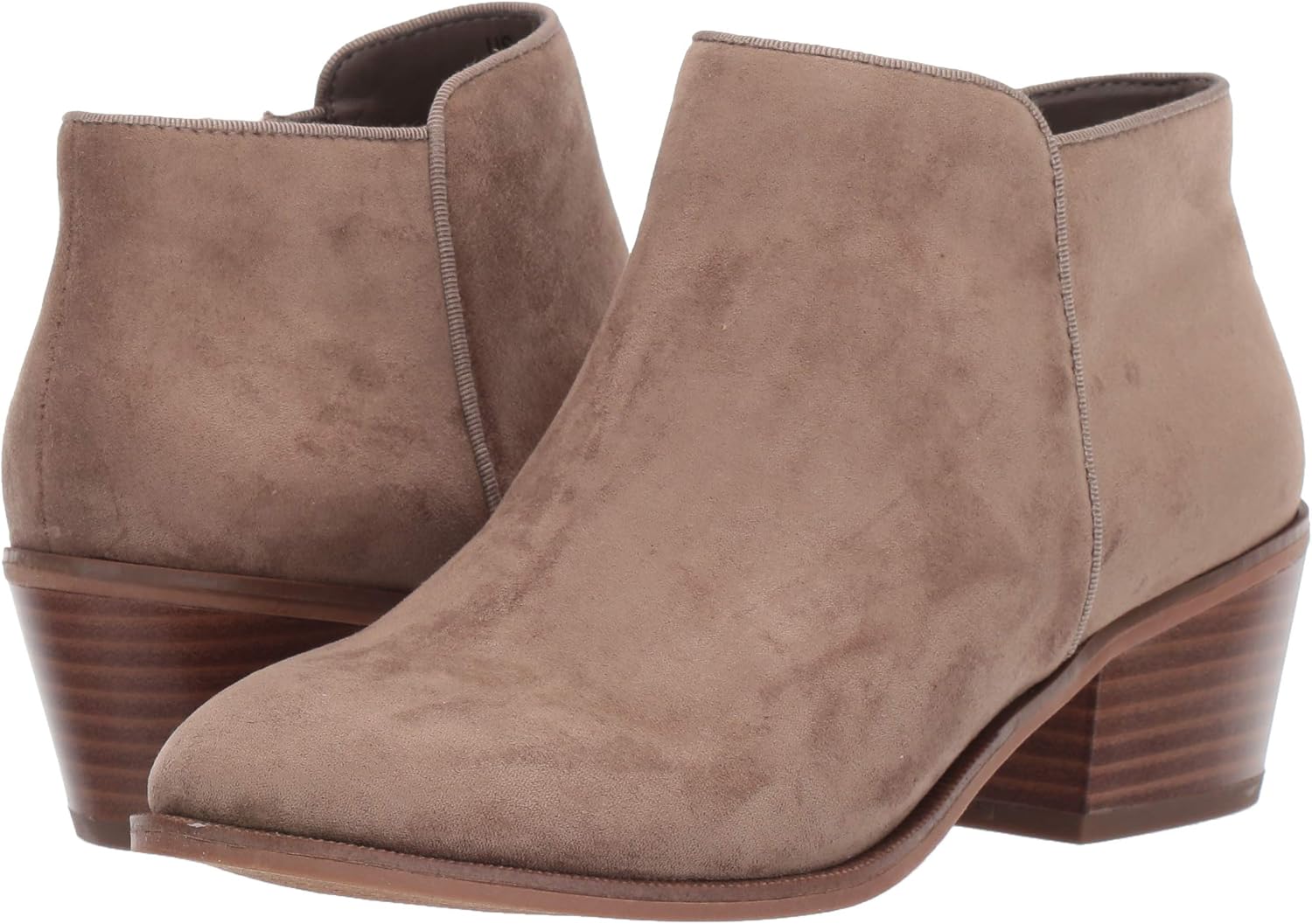 Amazon Essentials Womens Low Heel Ankle Boots with Side Zipper, Stacked Block Heel 9.5 Taupe 6