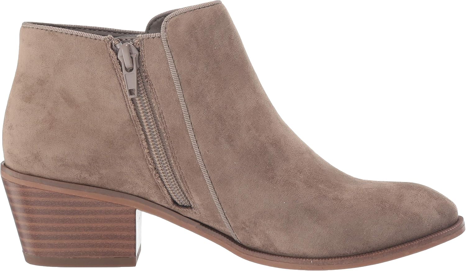 Amazon Essentials Womens Low Heel Ankle Boots with Side Zipper, Stacked Block Heel 9.5 Taupe 7