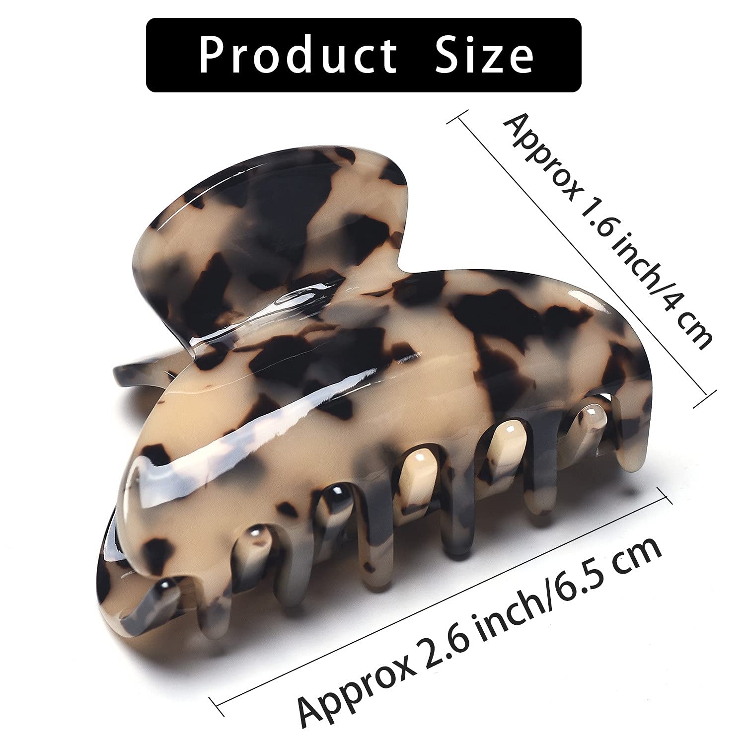 Medium Claw Hair Clips for Women Girls Tortoise Hair Jaw Clips Celluloid Hair Claw Clamps Leopard Print Hair Clasp 3 Pack T 4