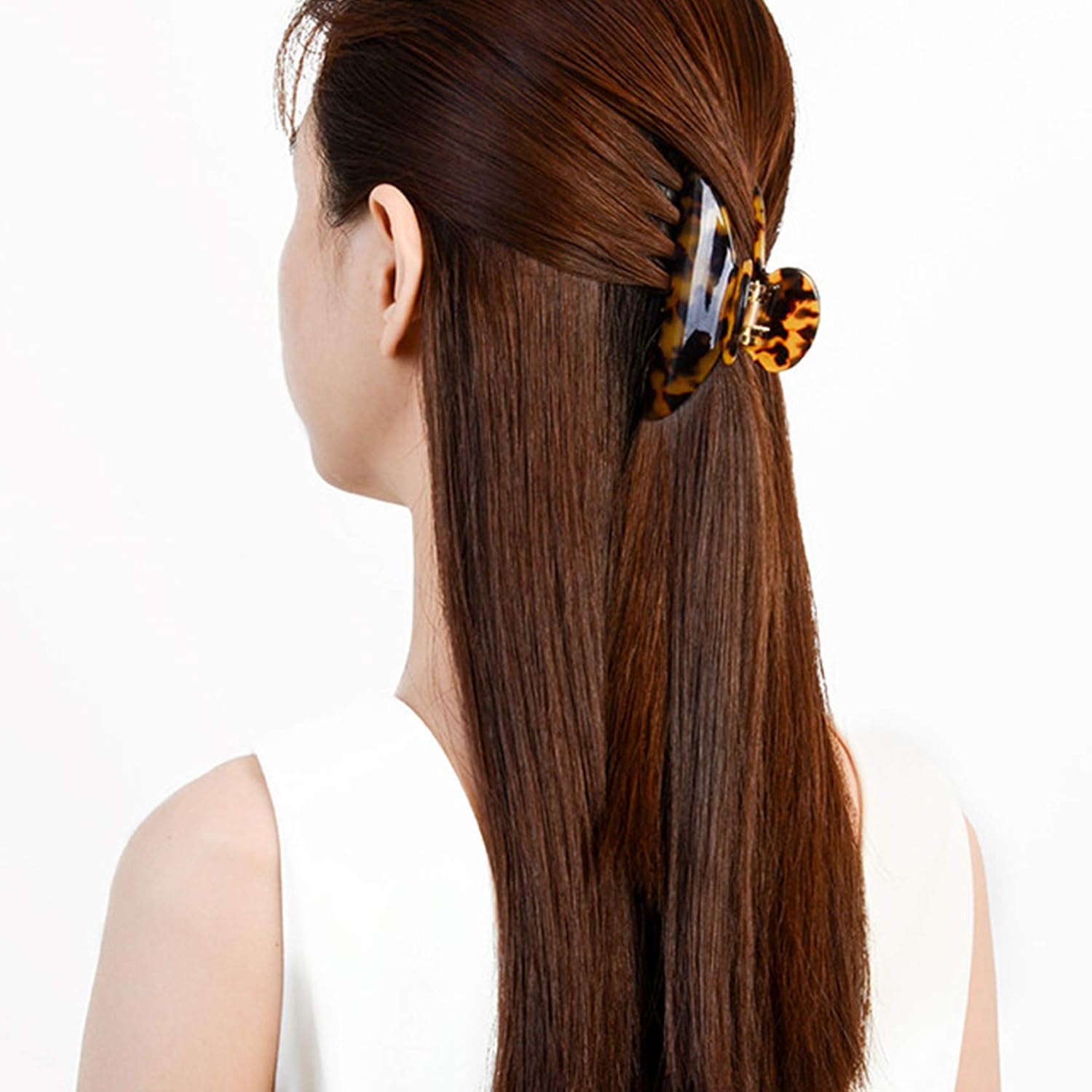 Medium Claw Hair Clips for Women Girls Tortoise Hair Jaw Clips Celluloid Hair Claw Clamps Leopard Print Hair Clasp 3 Pack T 8