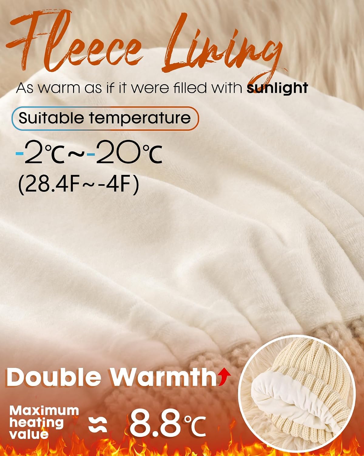 FURTALK Winter Beanie Hat Touchscreen Gloves Scarf Headband Set 4 in 1 Gift Pure Beige 2