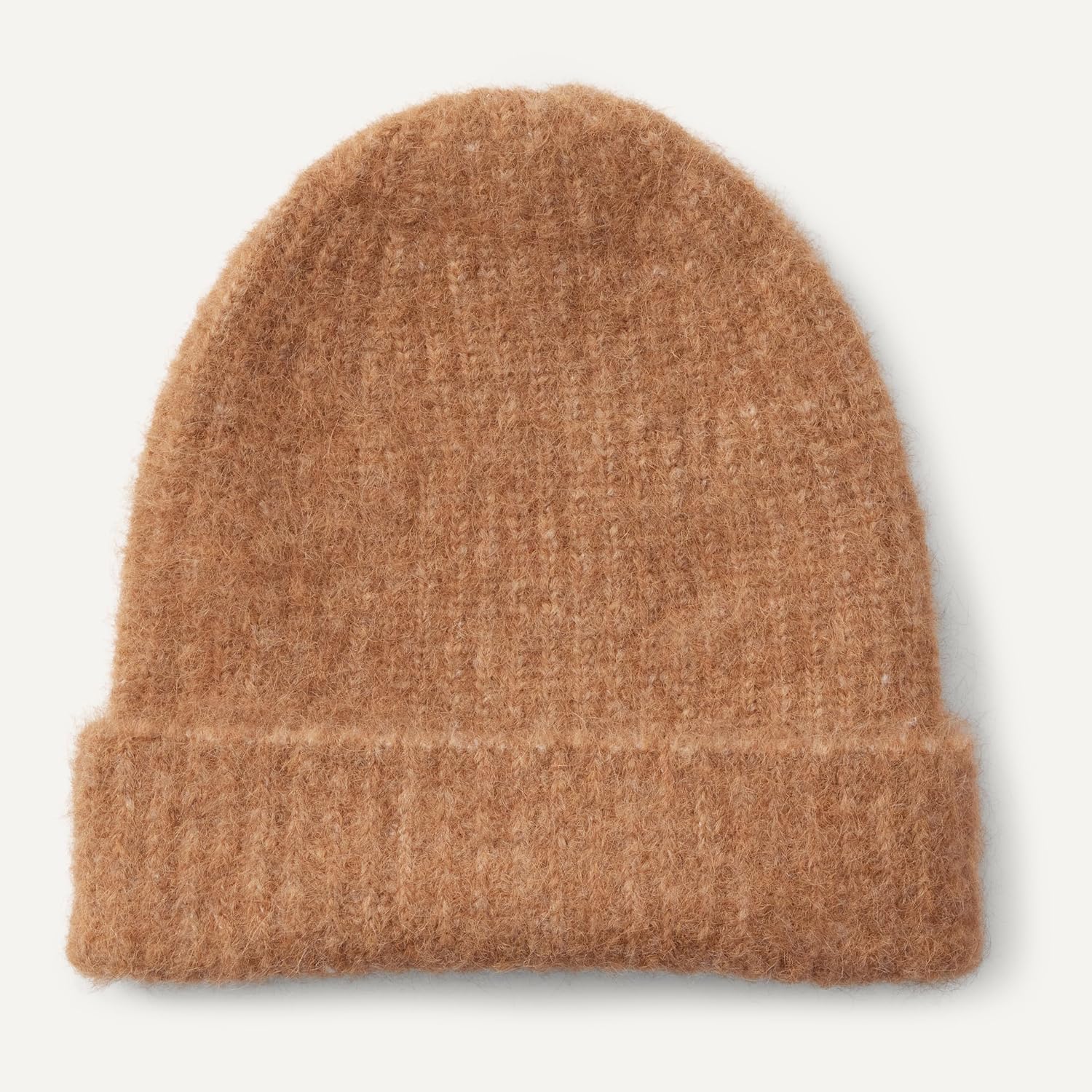 Amazon Essentials Unisex Adults Faux Mohair Scarf Hat Set for Women and Men One Size Camel Heather 3