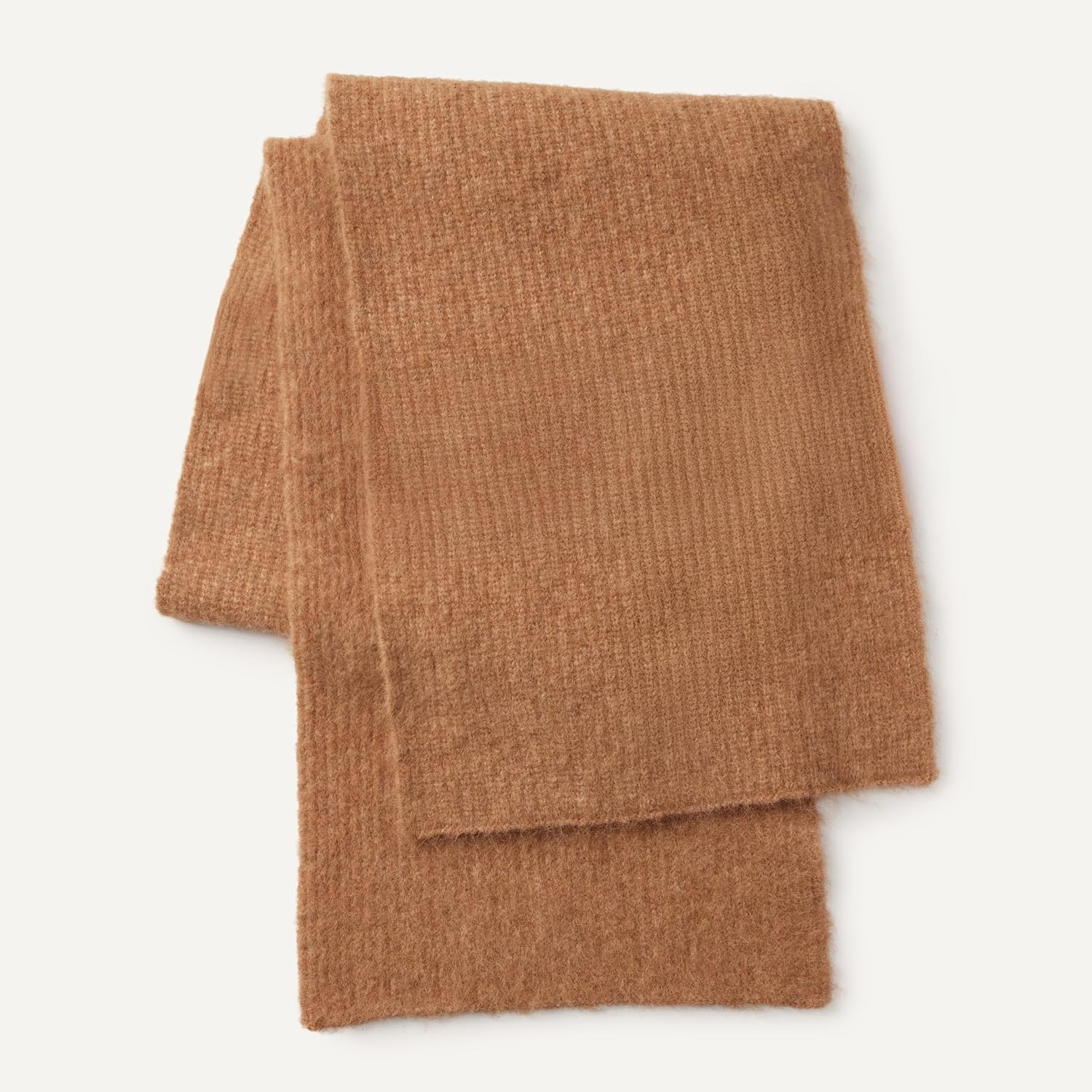 Amazon Essentials Unisex Adults Faux Mohair Scarf Hat Set for Women and Men One Size Camel Heather 4