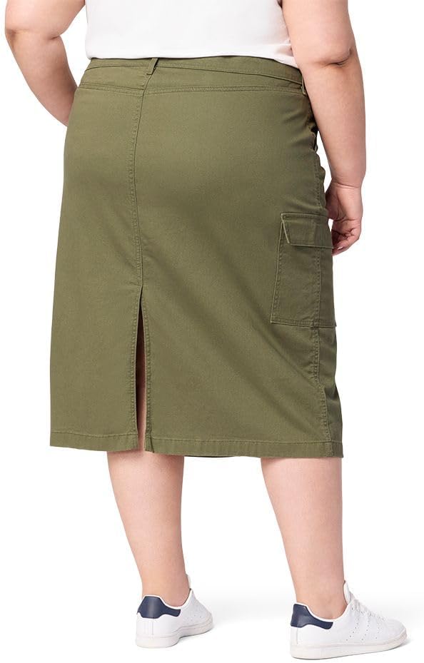 Mid rise cargo midi skirt pocket detail