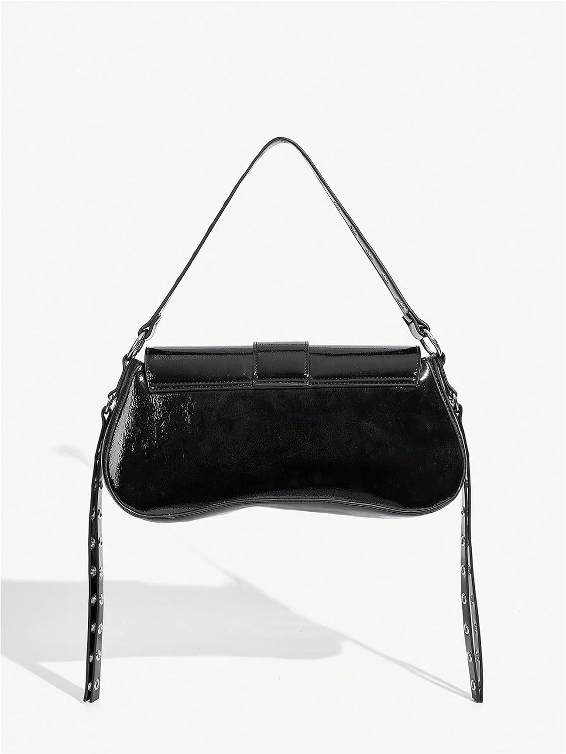 Studded bag grommet eyelet and buckle detail