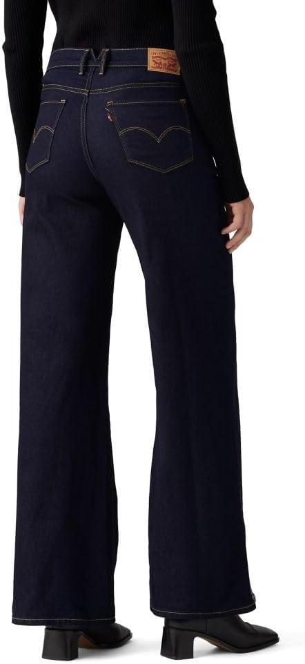 Levis Womens 318 Shaping Wide-Leg Jeans 31 Darkest Sky (Stretch) 2