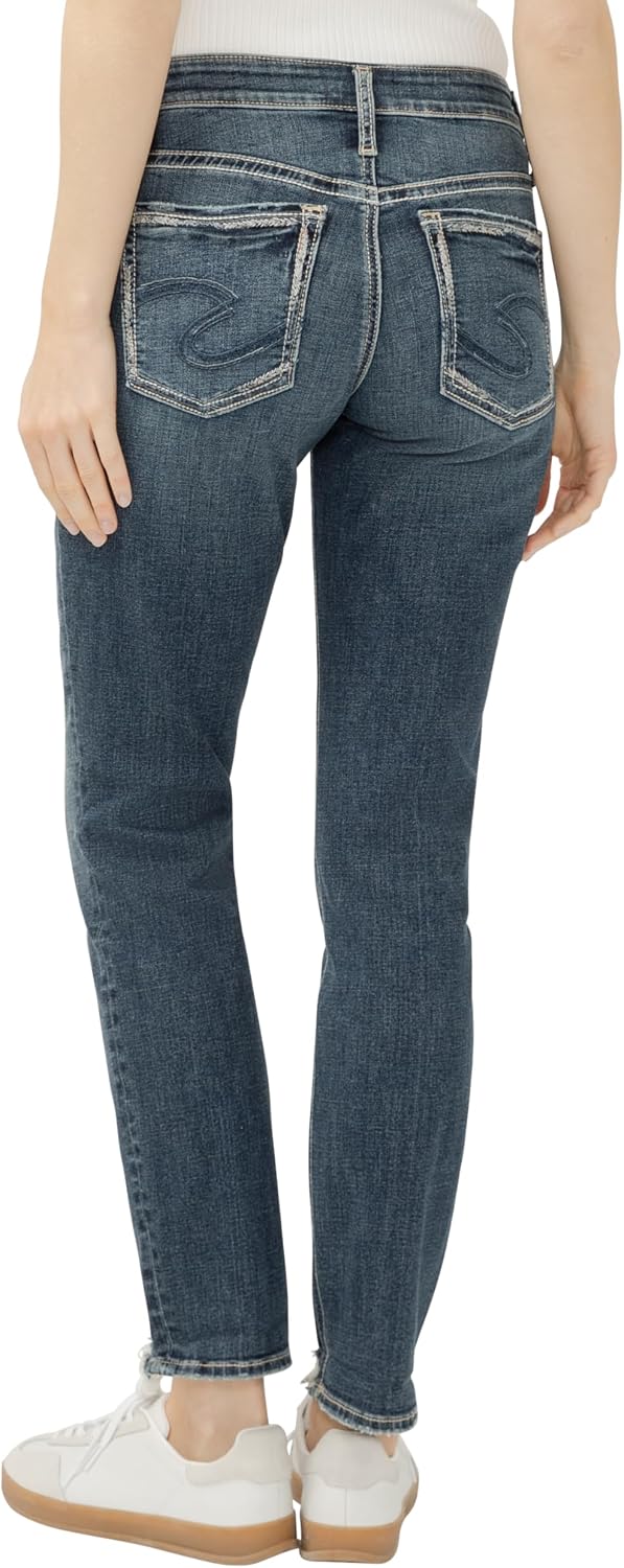 Silver Jeans Co. Womens Boyfriend Mid Rise Slim Leg Jeans 31W x 29L Bobbie 2