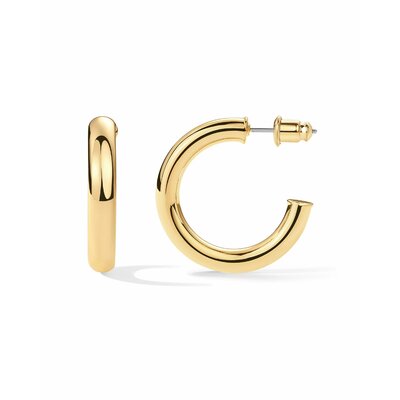 PAVOI Chunky Gold Hoop Earrings for Women, Lightweight 14K Gold Plated 14K Gold Plated 30 MM Yellow Gold