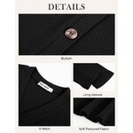 GRACE KARIN 2026 Womens V-Neck Ribbed Knit A-Line Mini Fall Sweater Dress Small Black 3