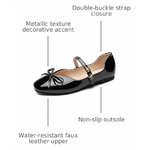 Mary Jane Shoes Women Ballet Flats Shoes for Women Bow Slip on Comfortable Dressy Adjustable Strap for Work Office Business 3