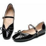 Mary Jane Shoes Women Ballet Flats Shoes for Women Bow Slip on Comfortable Dressy Adjustable Strap for Work Office Business 5
