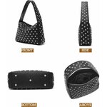 Shoulder Bag Studded Purse for Women Y2K Purse Black Studded Bag Designer Handbag 4