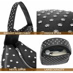Shoulder Bag Studded Purse for Women Y2K Purse Black Studded Bag Designer Handbag 5