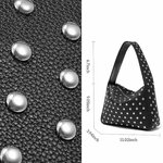 Shoulder Bag Studded Purse for Women Y2K Purse Black Studded Bag Designer Handbag 6